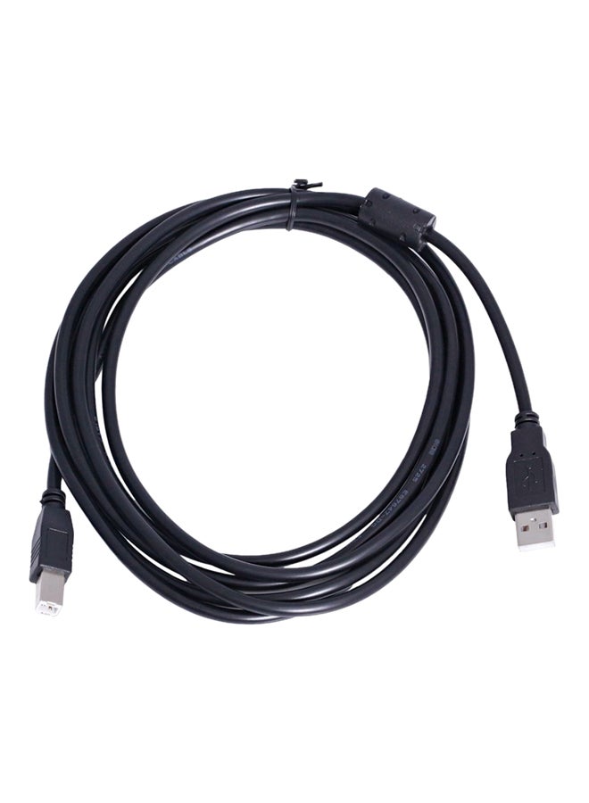كابل مزامنة بيانات بمنفذ USB للطابعة أسود